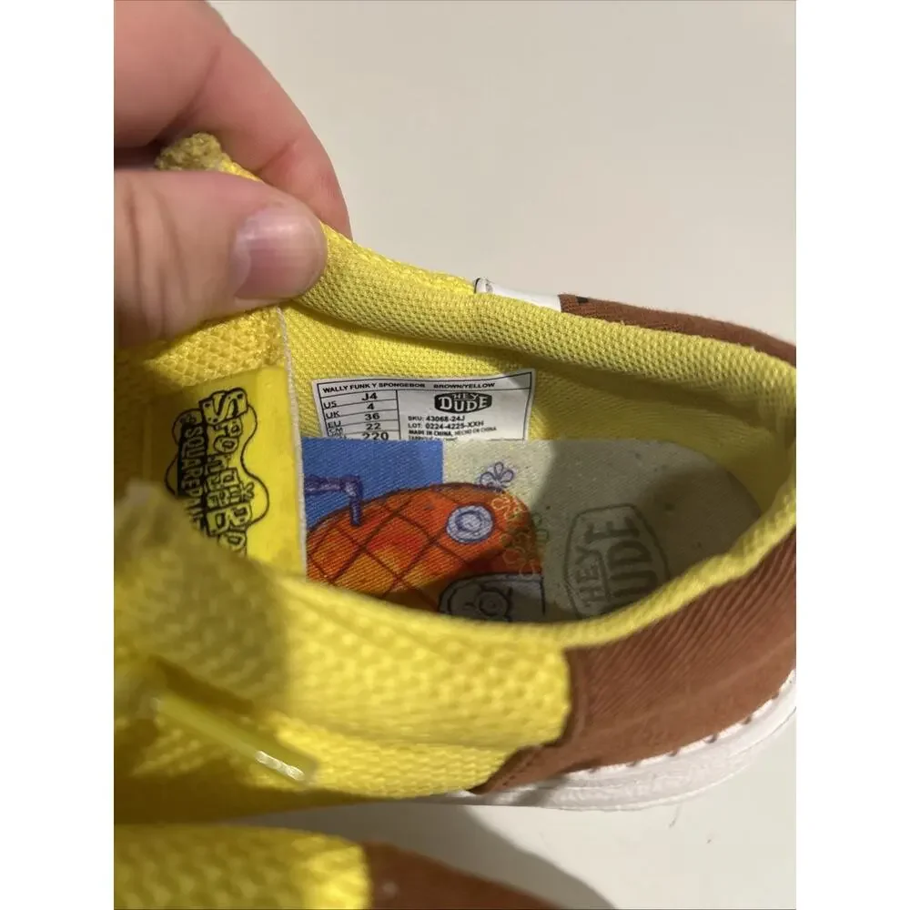 Hey Dude Spongebob Squarepants Size J4 Yellow
